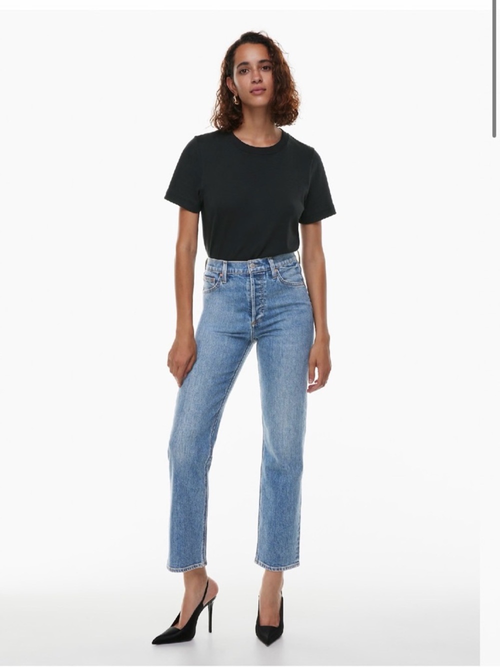 Aritzia Denim Forum High-Rise Straight Jeans - Light Blue